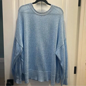 J. Crew Marled Blue Long Sleeved Drop Shoulder Linen Blend‎ Sweater. Size 2X.